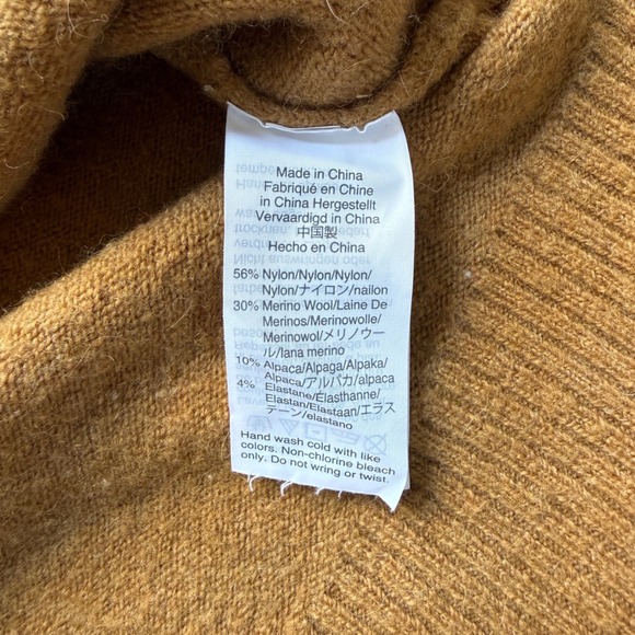 J Crew Womens Colorblock Turtleneck Sweater Merino Blend Sz XL Oversized Preppy - Picture 7 of 10